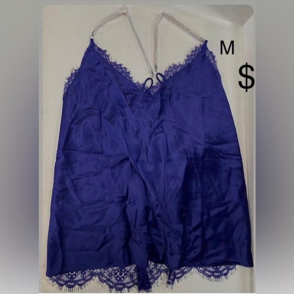 Victoria’s Secret Elegant Purple Lace Trim Camisole and Shorts Set
